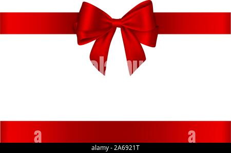 Arco rosso e nastro per le decorazioni di Natale Illustrazione Vettoriale