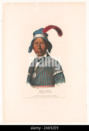 Yaha-Hajo. Un Seminole chief / prelevati, stampati e colorati a J.T. Bowen di stabilimento litografico, 94 Walnut St't. Foto Stock