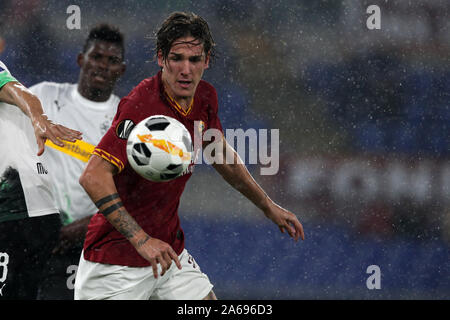 Roma, Italia. 25 ott 2019. Roma 24/10/2019 Stadio Olimpico di Europa League AS Roma vs Borussia Moenchengladbach Nicolo Zaniolo ( Roma ) come Roma e Borussia Moenchengladbach anche il terzo turno di Europa League da 1-1 (foto di Giuseppe Fama/Pacific Stampa) Credito: Pacific Press Agency/Alamy Live News Foto Stock