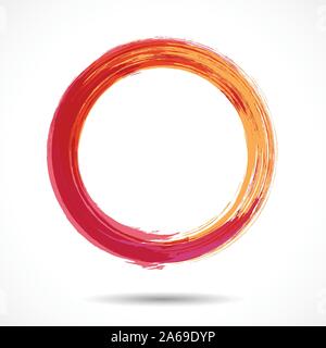 Arancione e marsala fashion stile anello ad acquerello Illustrazione Vettoriale