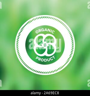 Vintage naturale etichetta su sfondo sfocato Illustrazione Vettoriale