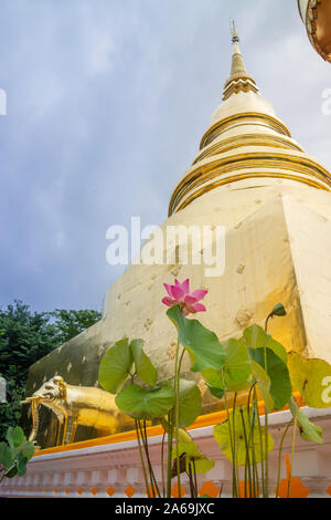 Wat Pra Singh bellissimo tempio in Chiang Mai, Thailandia, stock photo Foto Stock