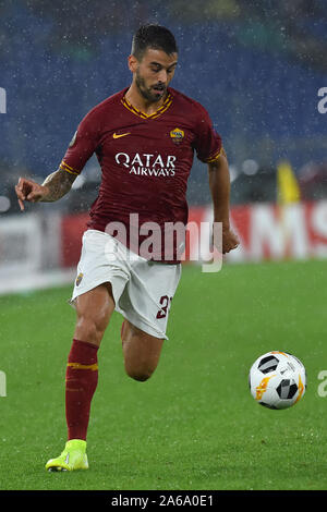 Roma, Italia. 25 ott 2019. Europa League terzo turno Roma v Borussia Monchengladbach. Stadio Olimpico di Roma (Italia), Ottobre 24th, 2019 Leonardo Spinazzola Credit: Indipendente Agenzia fotografica/Alamy Live News Foto Stock
