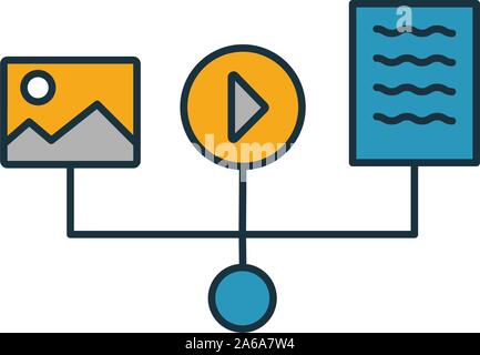 Icona Gestione contenuto. Semplice elemento dal project management raccolta di icone. Contenuto creativo icona gestione ui, ux, applicazioni software e Illustrazione Vettoriale