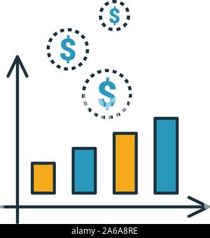 I dati finanziari e la relativa icona. Semplice elemento dalla finanza personale raccolta di icone. Creative dati finanziari icona, ui ux, applicazioni software e infographics Illustrazione Vettoriale