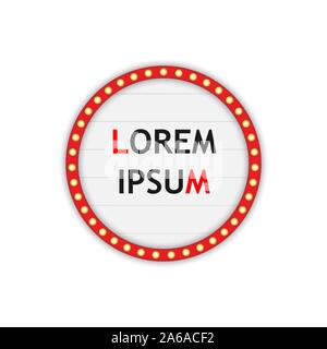 Marquee lightbox telaio vintage. Cinema retrò banner Illustrazione Vettoriale