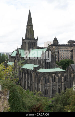 La cattedrale di Glasgow, chiamato anche Alta Kirk di Glasgow o san Kentigern o St Mungo la cattedrale, è la più antica cattedrale sulla terraferma scozzese. Foto Stock