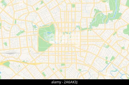 Versione stampabile cartina stradale di Christchurch, Nuova Zelanda. Mappa modello per uso aziendale. Illustrazione Vettoriale