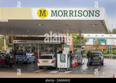 Morrisons,benzina stazione,,il carburante,servizio,Stazione Diesel,,pompe,Shop Foto Stock