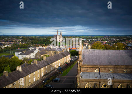 Vista aerea di Armagh City, County Armagh, Irlanda del Nord Foto Stock