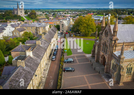 Vista aerea di Armagh City, County Armagh, Irlanda del Nord Foto Stock