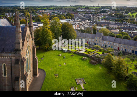 Vista aerea di Armagh City, County Armagh, Irlanda del Nord Foto Stock