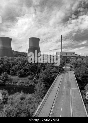 Uno dei 2 Ironbridge carbone centrali elettriche costruite lungo il corso del fiume Severn in tutto il mondo per il famoso Ironbridge nello Shropshire, rivoluzione industriale Foto Stock