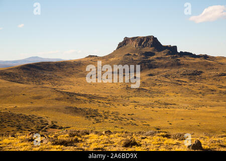 Natura e vedute delle Pampas della Patagonia nella soleggiata giornata estiva, Argentina, Sud America Foto Stock