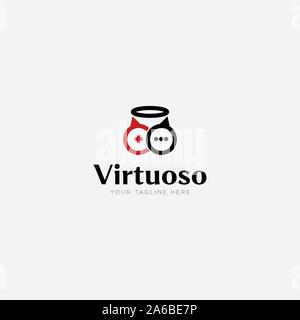 design del logo del gioco e logo degli angeli Illustrazione Vettoriale