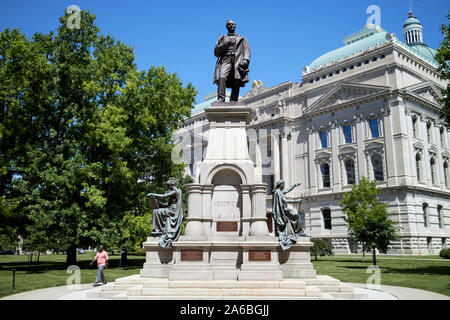 Thomas A. Hendricks monumento indiana statehouse State Capitol Building Indianapolis in Indiana USA Foto Stock