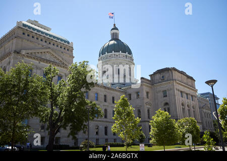 North western posteriore sul lato posteriore dell'indiana statehouse State Capitol Building Indianapolis in Indiana USA Foto Stock