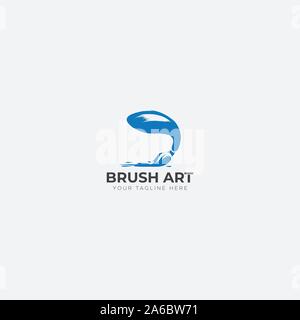 Arte spazzola logo design logo moderno Illustrazione Vettoriale