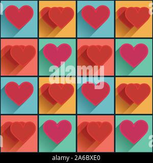 Modello senza soluzione di continuità con la superficie piana lunga Shadow Hearts Illustrazione Vettoriale