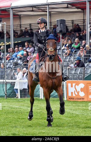 Badminton horse trials Maggio 2019 Aranna Schivo dall Italia all' Evento Principale a badminton horse trials riding Quefira de Lormeau nell'arena principale Foto Stock