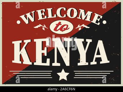 Benvenuti al Kenya illustrazione vettoriale design su sfondo bianco Illustrazione Vettoriale