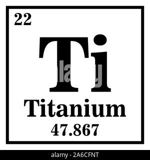 Il titanio Tavola Periodica degli Elementi illustrazione vettoriale EPS 10. Illustrazione Vettoriale