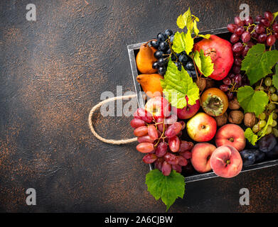 Vari frutti d'autunno. Concetto di raccolto Foto Stock