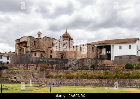 Il Coricancha temple nel centro di Cusco Peru Foto Stock