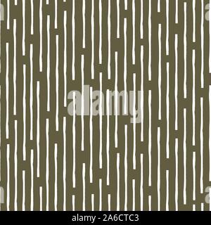 Rottura verticale fino grunge linee geometriche casuale tribal design. Vettore di Seamless pattern su terreni sfondo marrone. Ottimo per il benessere, cibo Illustrazione Vettoriale