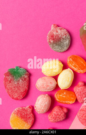 Colorata hard candy composizioni con spazio di copia Foto Stock