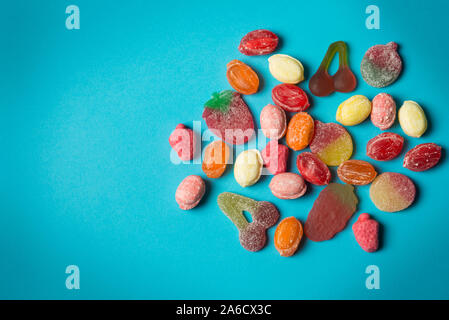 Colorata hard candy composizioni con spazio di copia Foto Stock