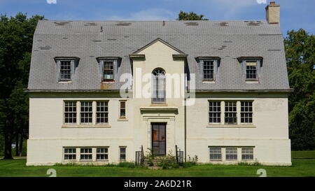 Kirkbride Edificio, Fergus Falls ospedale statale, ex asilo mentale, ora vuota, USA Registro Nazionale dei Luoghi Storici, Fergus Falls, Minnesota. Foto Stock