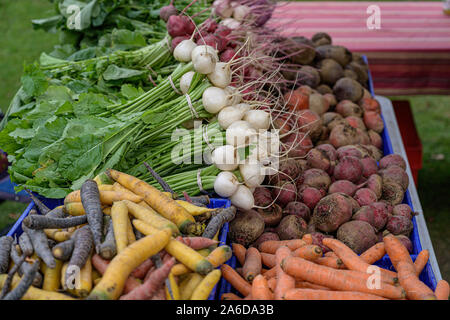 Vegetali ad un mercato degli agricoltori Foto Stock