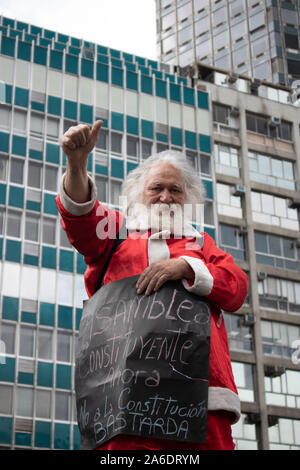 Il Cile proteste. La Marcha más grande de chile, più di 1 milioni di manifestanti Foto Stock