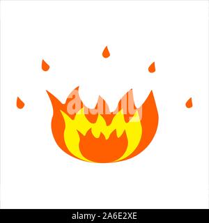 Luminose falò. Illustrazione colorata. Icona del fuoco di accampamento di estate Illustrazione Vettoriale