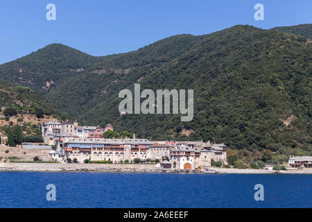 Xenophontos il monastero di Monte Athos in autonomo stato monastico di Santa Montagna, Calcidica, Grecia Foto Stock