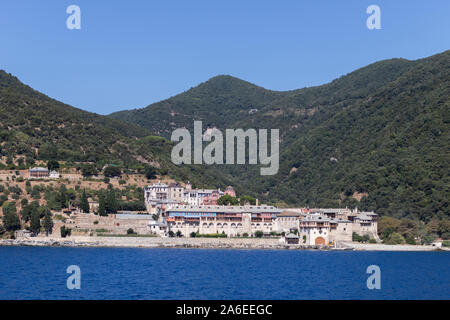 Xenophontos il monastero di Monte Athos in autonomo stato monastico di Santa Montagna, Calcidica, Grecia Foto Stock