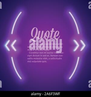 Neon retrò incandescente virgolette telaio Illustrazione Vettoriale