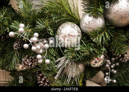 Saluto post cards.decorazione di Natale. Natale carta gritting pattern. Anno nuovo cartolina in stile vintage Foto Stock