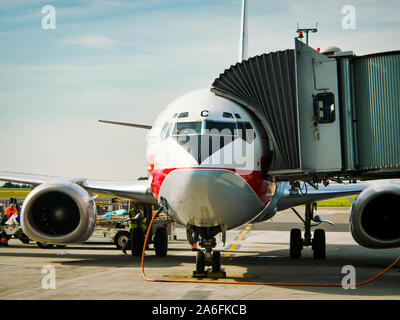 Praga, Repubblica Ceca - 17 settembre 2012. Vintage colori della Czech Airlines aereo Foto Stock