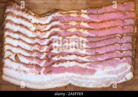 Affettato Alpina Tirolese pancetta, prosciutto affumicato, Austria Foto Stock