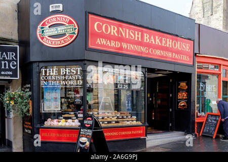 Cornish Bakehouse pasty shop nel centro di Bath Foto Stock