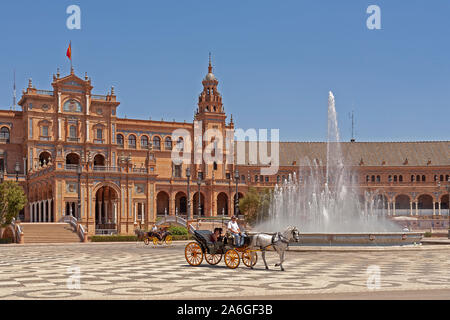 Plaza de Espana in Siviglia, in Andalusia, Spagna. Foto Stock