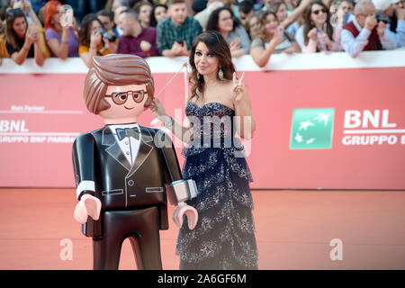 Cristina D'Avena e J-Ax frequentando il tappeto rosso di Playmobil il filmato a Roma Film Fest 2019 Foto Stock