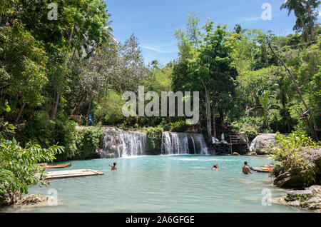 Cascate di Cambugahay, Isola di Siquijor, Filippine Foto Stock