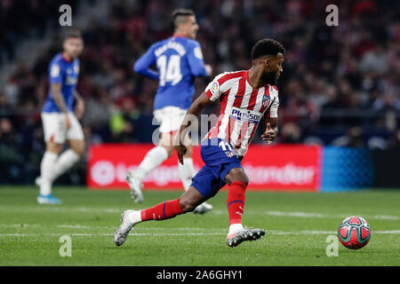 Wanda Metropolitano Stadium, Madrid, Spagna. 26 ott 2019. La Liga Calcio, Atletico de Madrid versus Athletic Bilbao; Thomas Lemar (Atletico de Madrid) si rompe verso il traguardo - uso editoriale Credito: Azione Sport Plus/Alamy Live News Foto Stock