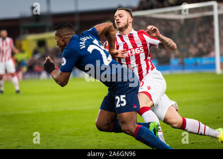 Marko Arnautovic palizzata per Stoke City a bet365 stadium prima del suo passaggio al West Ham a Londra, Foto Stock