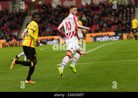 Marko Arnautovic palizzata per Stoke City a bet365 stadium prima del suo passaggio al West Ham a Londra, Foto Stock