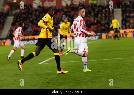 Marko Arnautovic palizzata per Stoke City a bet365 stadium prima del suo passaggio al West Ham a Londra, Foto Stock