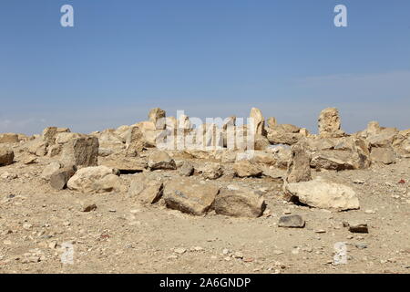 Cimitero Islamico, Umm Ar Rasas, Patrimonio dell'Umanità dell'UNESCO, Governatorato di Amman, Giordania, Medio Oriente Foto Stock